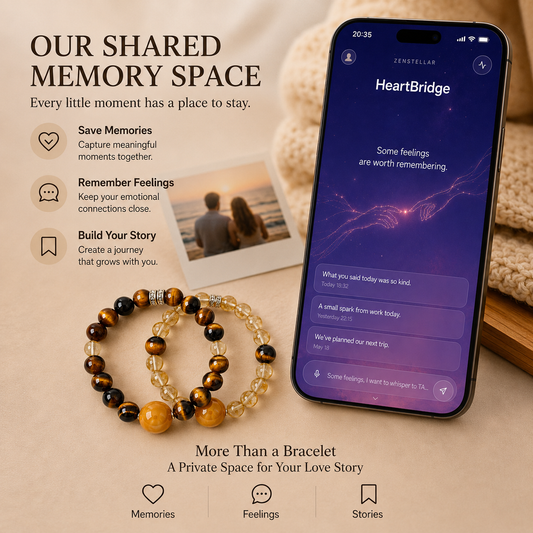 Shared Memory Space feature for AI couple bracelet to save memories feelings and meaningful moments