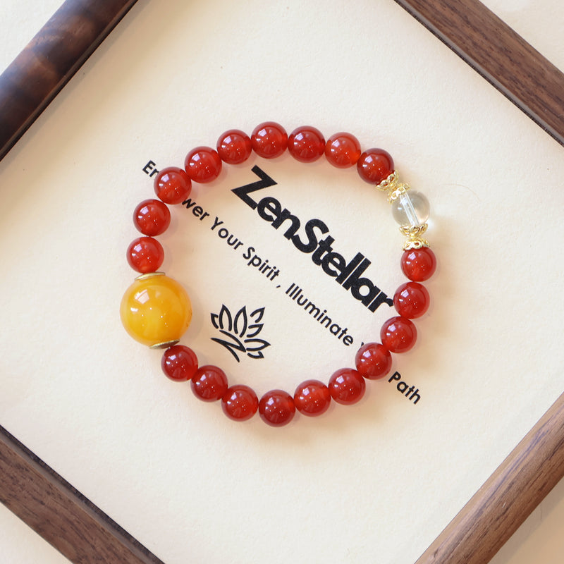 PULSERA DE CLARIDAD DE CRISTAL Y BRASA