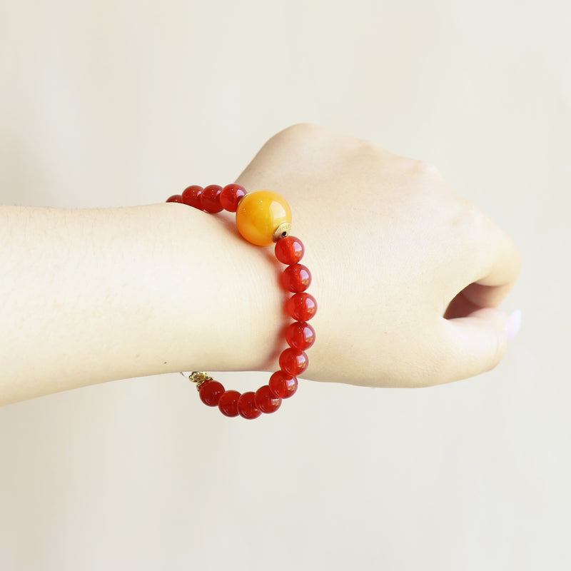 PULSERA DE CLARIDAD DE CRISTAL Y BRASA