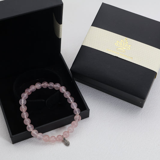 Blush Harmony Rose Quartz Bracelet – 925 Sterling Silver
