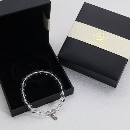 Pure Light Clear Quartz Bracelet – 925 Sterling Silver