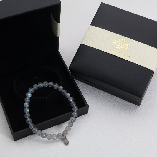 Lunar Mist Grey Moonstone Bracelet – 925 Sterling Silver