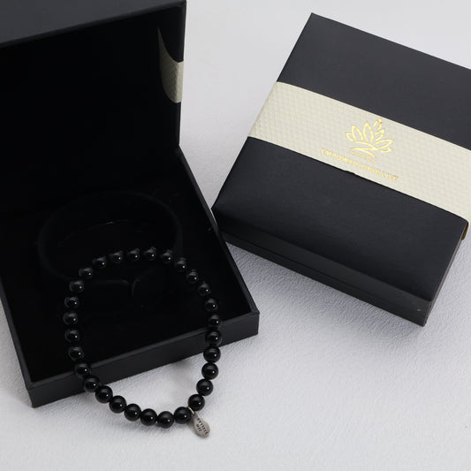 Midnight Shield Black Obsidian Bracelet – 925 Sterling Silver