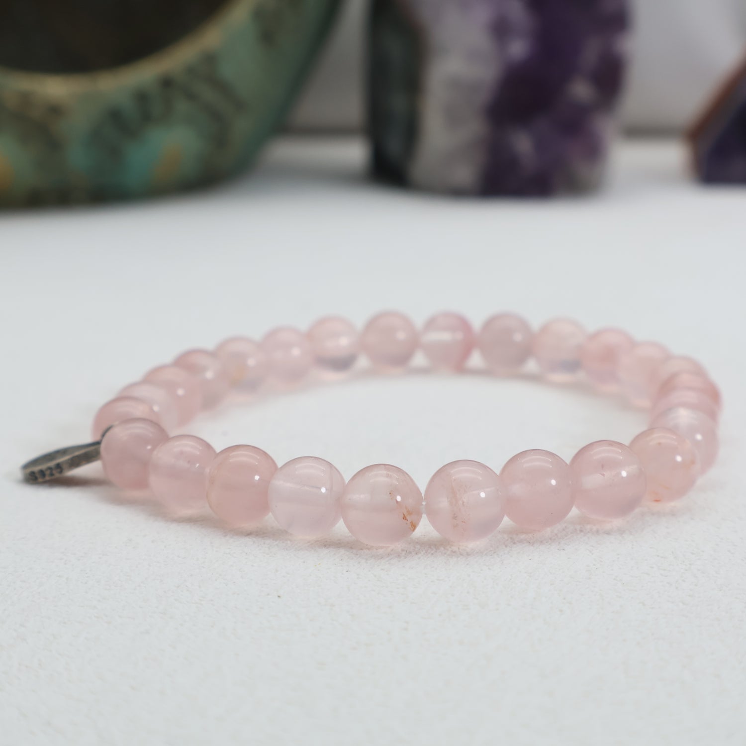 Blush Harmony Rose Quartz Bracelet – 925 Sterling Silver