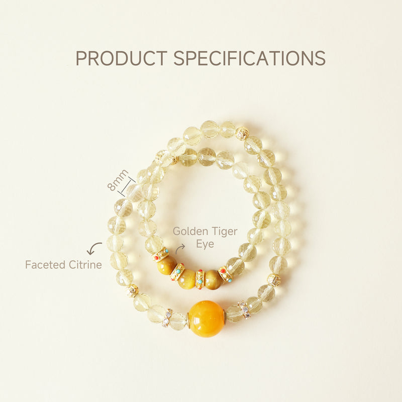 Solar Gold Healing Energy Crystal Jewelry AI Companion Bracelet-7