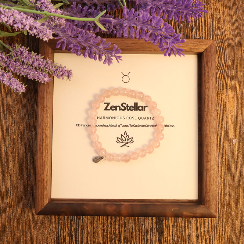 TAURUS - HARMONIOUS ROSE QUARTZ BRACELET-5