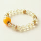 Solar Glow 8mm Faceted Citrine Crystal Bracelet with NFC Smart Bead and Gold Details