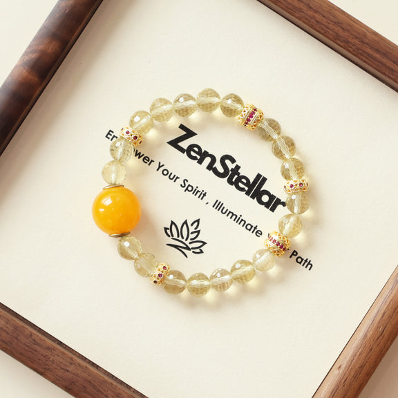 Zenstellar Solar Glow Citrine AI Bracelet with Premium Gift Packaging