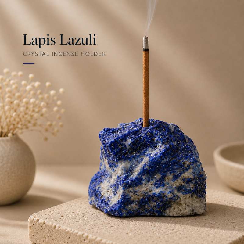 Lapis Lazuli natural raw crystal incense holder