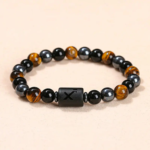 Sagittarius Tiger’s Eye and black hematite zodiac bracelet