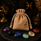 Pisces zodiac crystal set with natural stones and drawstring pouch