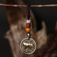 Pig Chinese Zodiac brass keychain