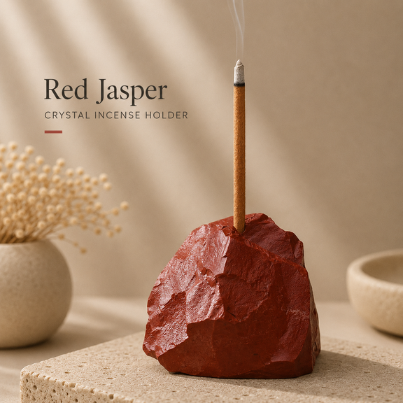 Red Jasper natural raw crystal incense holder