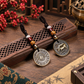 Chinese Zodiac brass keychain with double-sided zodiac pendant