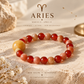 Aries zodiac crystal bracelet with Red Agate and Sunstone AI Companion Core