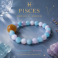 Pisces zodiac crystal bracelet with Aquamarine and Kunzite AI Companion Core