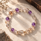 Black Gold Super Seven and Amethyst natural gemstone bracelet