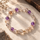 Black Gold Super Seven and Amethyst natural gemstone bracelet
