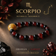Scorpio zodiac crystal bracelet with Obsidian and Garnet AI Companion Core