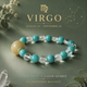 Virgo zodiac crystal bracelet with Amazonite and Clear Quartz AI Companion Core