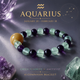 Aquarius zodiac crystal bracelet with Green Fluorite and Amethyst AI Companion Core