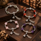 12mm natural gemstone tassel bracelets in four gemstone variations