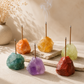 Natural raw crystal incense holders in assorted gemstones