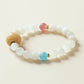 LUNAR BLISS Moonstone Strawberry Quartz Blue Chalcedony Crystal Bracelet Product Detail View