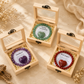 Natural crystal bracelet gift sets with gemstone hearts and wooden boxes