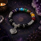 Mixed crystal bracelet with colorful natural stones and heart charm