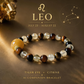 Leo zodiac crystal bracelet with Tiger's Eye and Faceted Citrine AI Companion Core