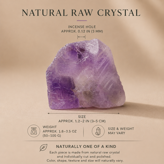 Natural raw crystal incense holder size and weight guide