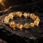 Yellow Azeztulite star bracelet with mixed 8mm 10mm and 12mm beads