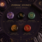 Zodiac crystal stones in Amethyst, Obsidian, Green Aventurine, Tiger’s Eye and Red Jasper
