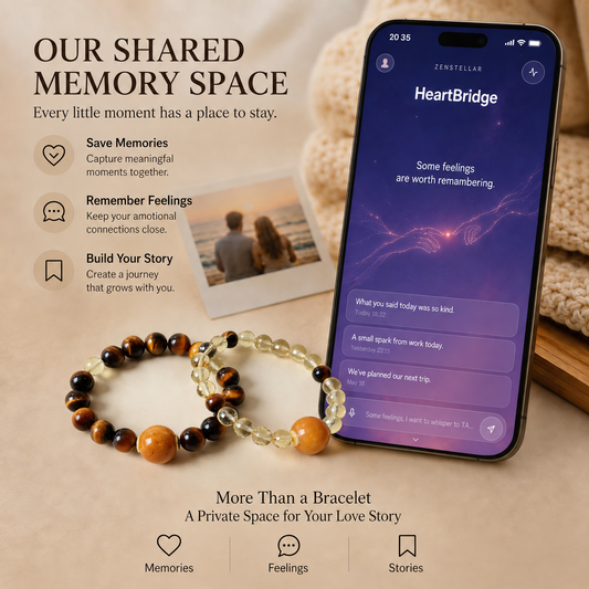 Shared Memory Space feature for AI couple bracelet to save memories feelings and meaningful moments