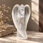 Large Moroccan selenite guardian angel crystal carving
