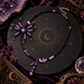 Natural amethyst and black spinel spider necklace with purple gemstone details