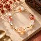 Fire Aspiration Five Elements bracelet with Red Hematoid Quartz, Black Gold Super Seven and Orange Moonstone