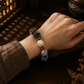 Natural Ocean Chalcedony freeform bead bracelet worn on wrist