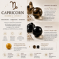Smoky Quartz and Obsidian crystals used in Capricorn zodiac bracelet design