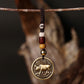 Ox Chinese Zodiac brass keychain