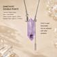 Brazilian Amethyst double point crystal necklace size and details with natural purple crystal pendant and titanium steel chain