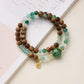Wood Five Elements bracelet with Qinan agarwood and Chrome Mica Quartzite