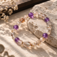 Natural Super Seven and Amethyst bracelet with freeform focal bead