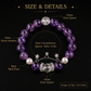 Amethyst and clear quartz bracelet size and gemstone details