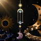Celestial hanging ornament with natural Amethyst crescent moon pendant