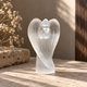 Small Moroccan selenite guardian angel crystal carving