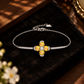 Citrine four-leaf clover S925 sterling silver bracelet