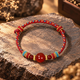 Red Agate hand-braided adjustable cord bracelet