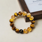 Evermark Initial™ Personalized-Tiger Eye & Golden Rutilated Quartz Bracelet